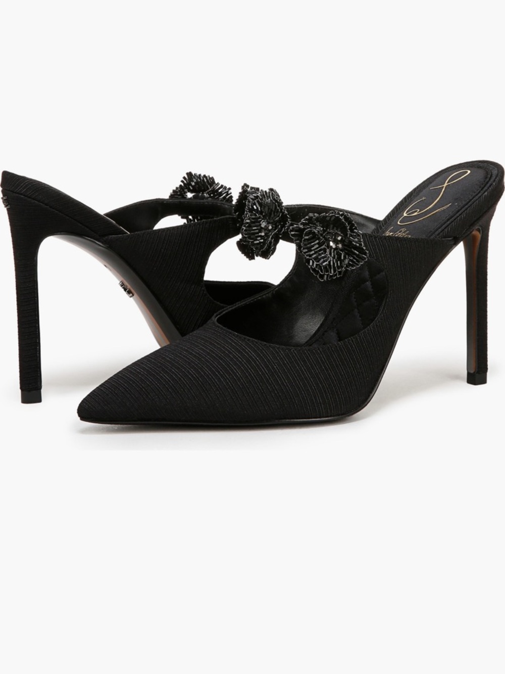 🍒2/$90🍒 SAM EDELMAN NWT  Amelie Pointed-toe Mule, Beaded Floral Accent